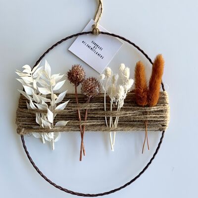 Dried Flower Wreath | Jute String Wreath | Flower Loop | Brown | 20cm