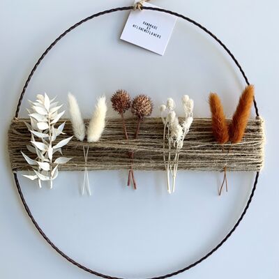 Dried Flower Wreath | Jute String Wreath | Brown and white