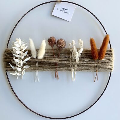 Dried Flower Wreath | Jute String Wreath | Brown and white