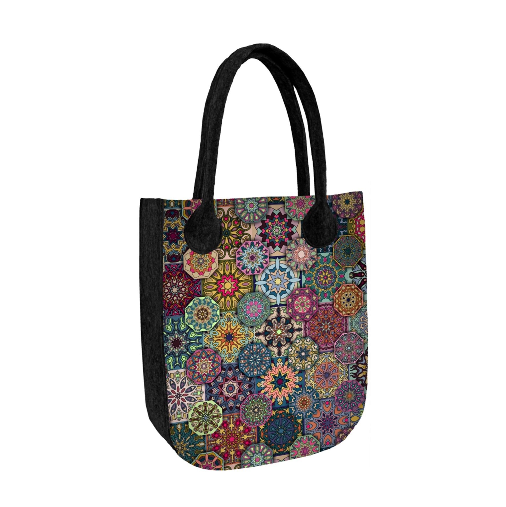 Valencia Shoulder Bag In Felt City Anthracite Line Bertoni