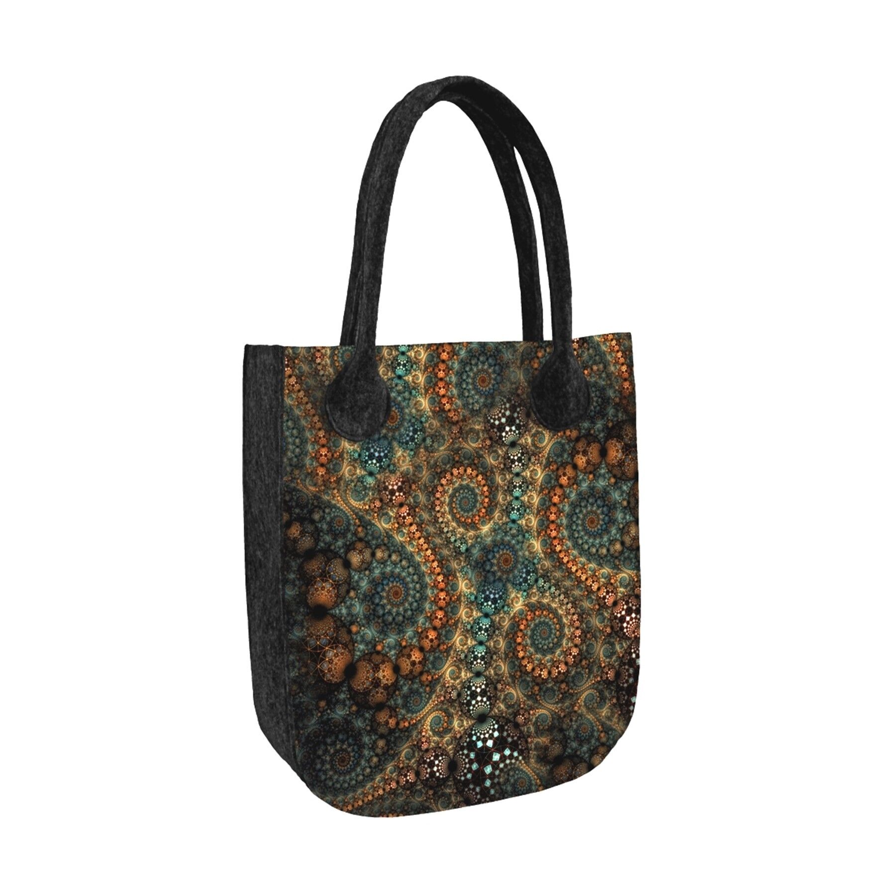 Bolso Shopper Ipnotica De Feltro Antracite Linea City Bertoni