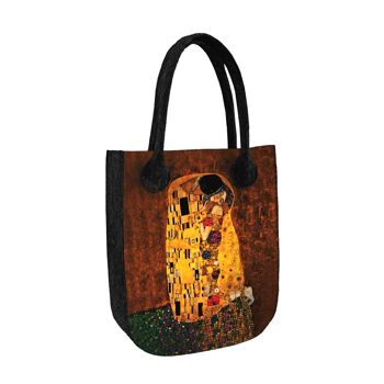 Borsa Shopper The Kiss In Feltro Antracite Linea City Bertoni 1