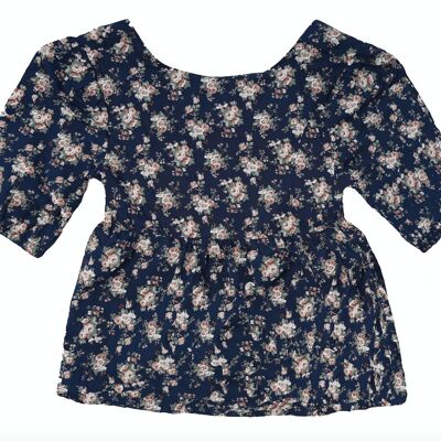 Blusa Flores - Azul Marino
