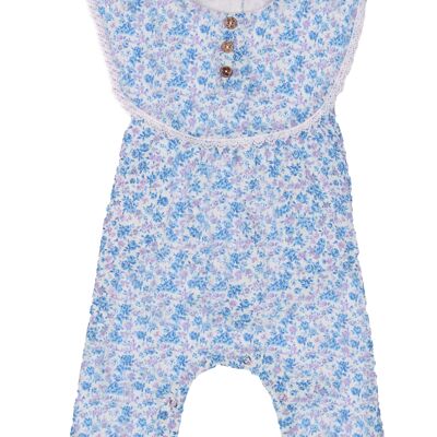 Floral Jumpsuit - Sky Blue