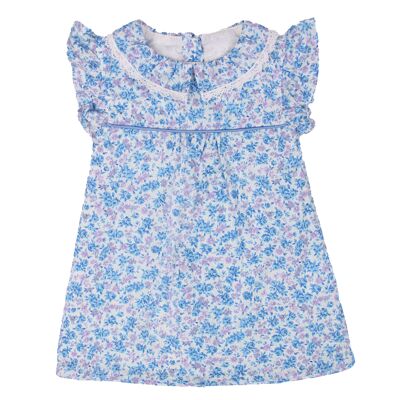 Baby girl floral dress - Sky blue