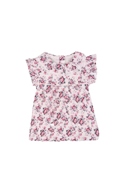 Robe à fleurs bébé fille - Rose