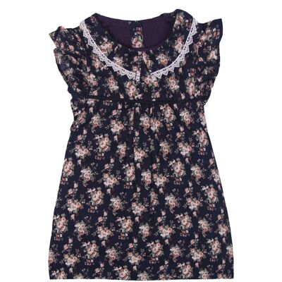 Baby girl floral dress - Navy blue