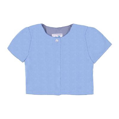 Short-sleeved cardigan - Sky blue