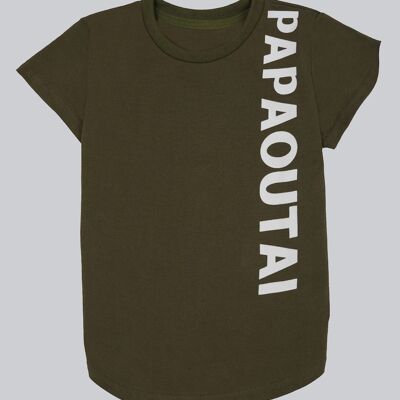 T-shirt stampata "Papaoutai" - Kaki