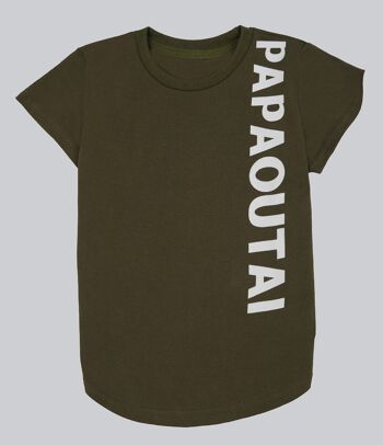T-shirt imprimé "Papaoutai" - Kaki 1