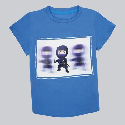 Camiseta estampada "Ninja" - Azul