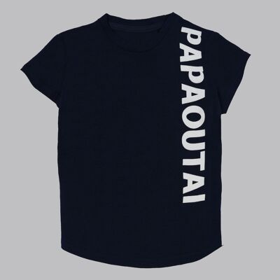 T-Shirt mit Aufdruck "Papaoutai" - Schwarz