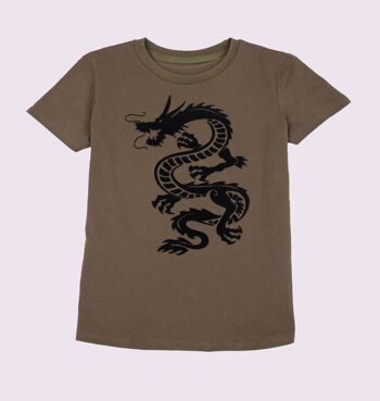T-shirt imprimé "Dragon" - Kaki 1