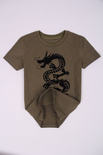 T-shirt imprimé "Dragon" - Kaki 3