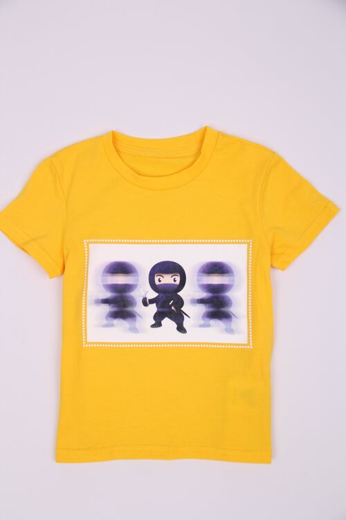 T-shirt imprimé "Ninja" - Jaune