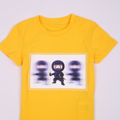 T-Shirt mit Aufdruck "Ninja" - Gelb