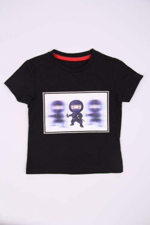 T-shirt imprimé "Ninja" - Noir