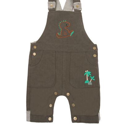 Overalls with fancy embroidery - Khaki