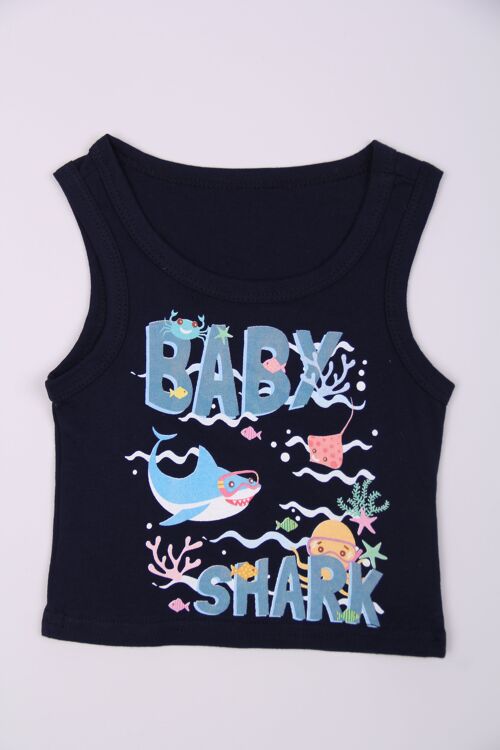 Débardeur imprimé "Baby Shark" - Noir