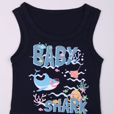 Débardeur imprimé "Baby Shark" - Noir