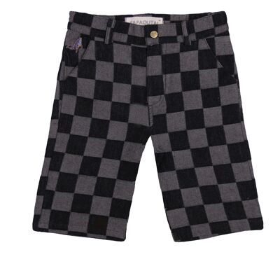 Checked Bermuda shorts - Grey/black