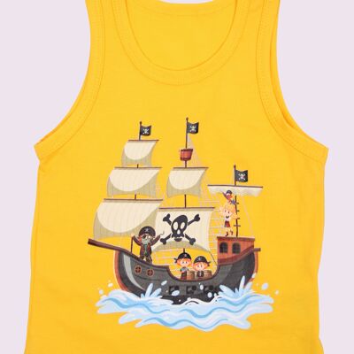 Camiseta de tirantes "Barco Pirata" - Amarillo