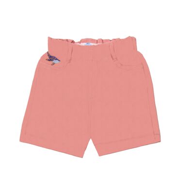 Short fille uni - Rose