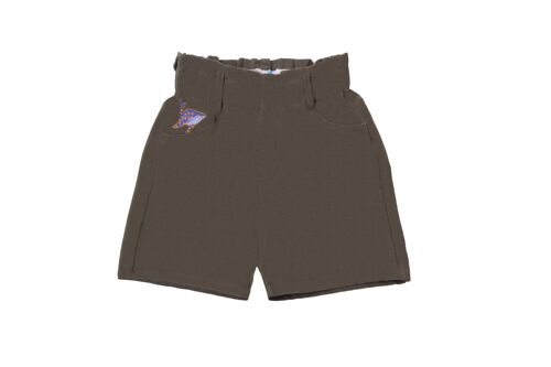 Short fille uni - Kaki