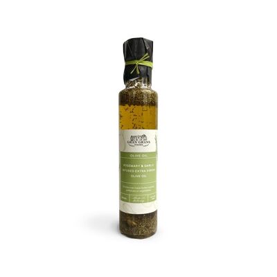 Huile d'olive extra vierge infusée au romarin et à l'ail