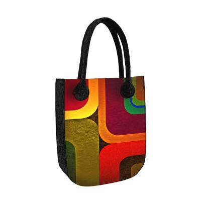 Bolso Shopper Moderna En Feltro Antracite Linea City Bertoni