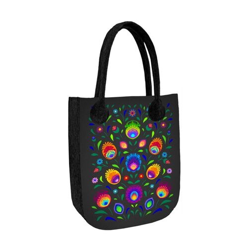 Oberek Shoulder Bag In Felt City Anthracite Line Bertoni