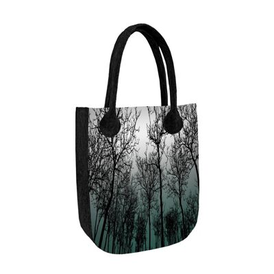 Bolso Shopper Forest Mood En Feltro Antracite Linea City Bertoni