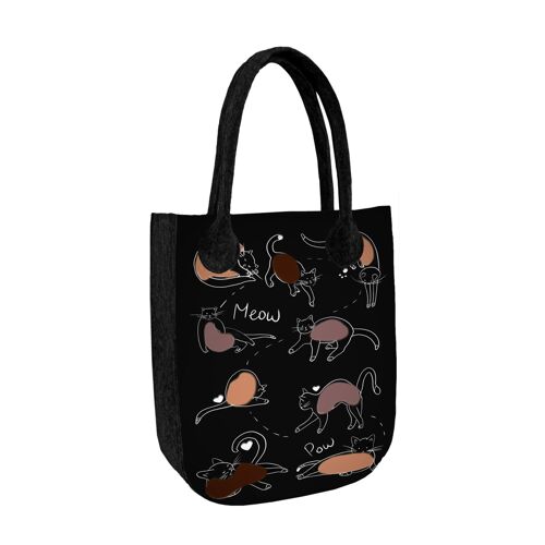 Borsa Shopper Cat Game In Feltro Antracite Linea City Bertoni