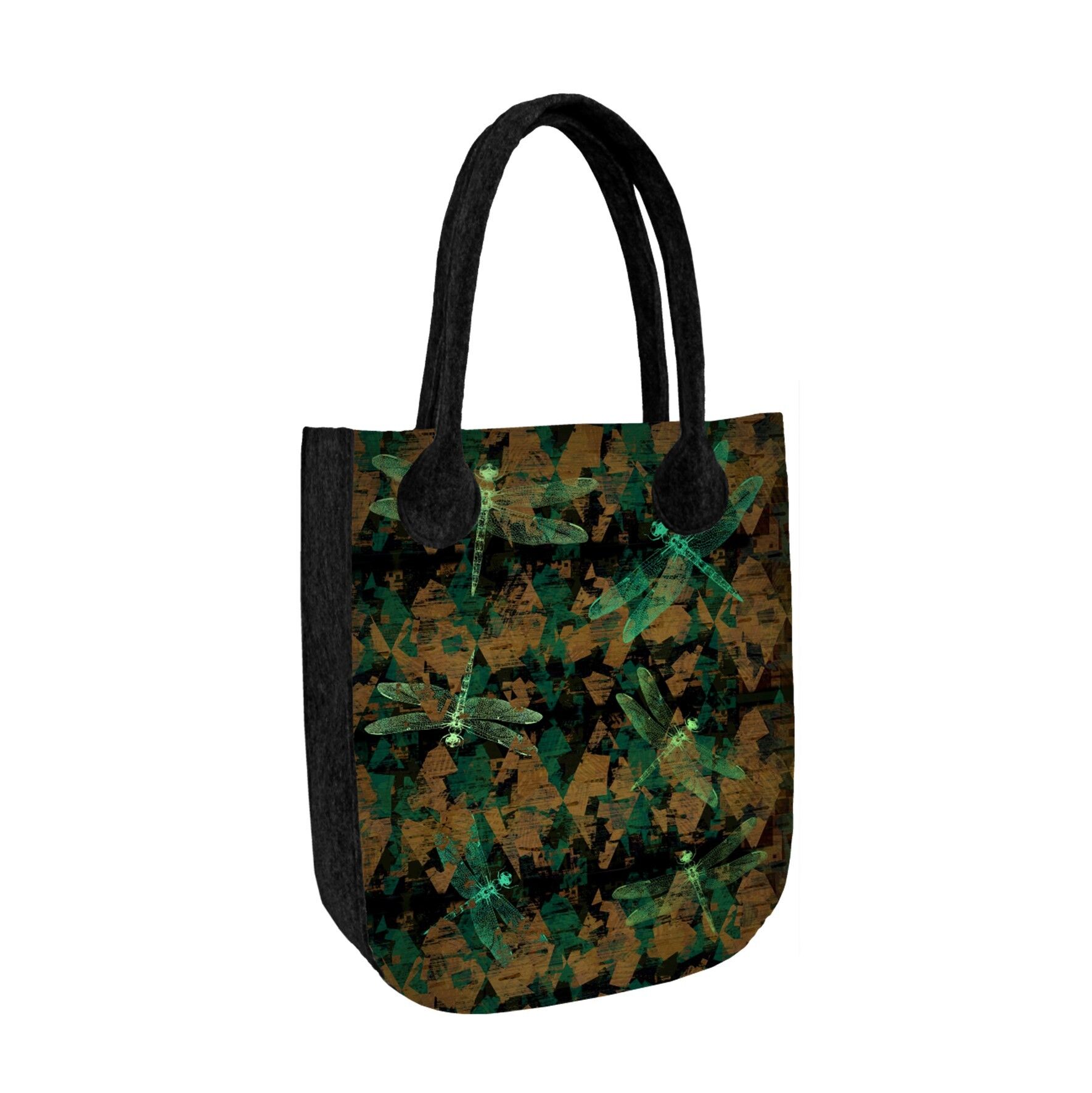 Borsa a spalla Dragonfly in feltro City Antracite Linea Bertoni