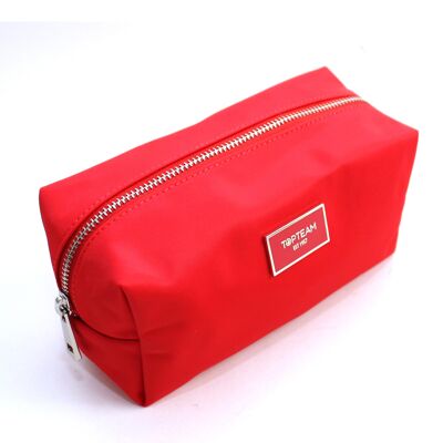"Riviera" beauty bag in a practical box shape red