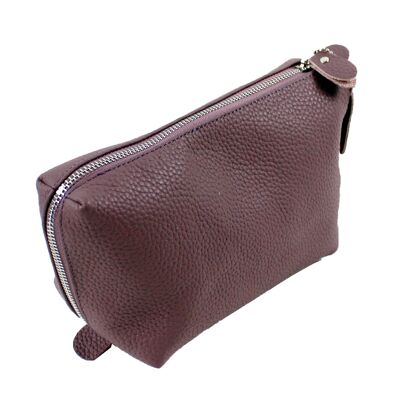 "Leather for You" cosmetic bag - berry