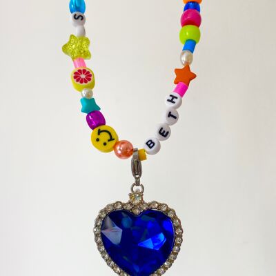 Le Charm Pendentif Coeur MOLLY - Charm Bébé Turquoise