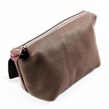 Trousse de toilette "Leather for You" - taupe