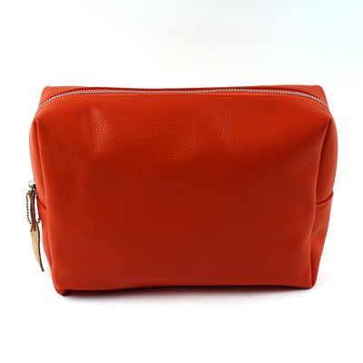 "Leather for You" - cosmetic bag orange