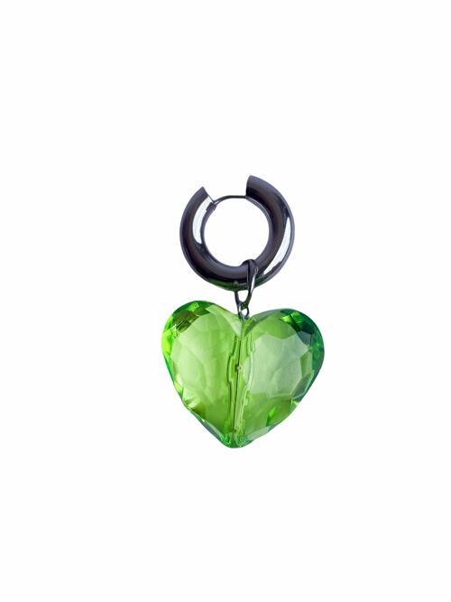 LOVE HEART EARRING - GREEN