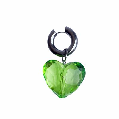 LOVE HEART EARRING - GREEN