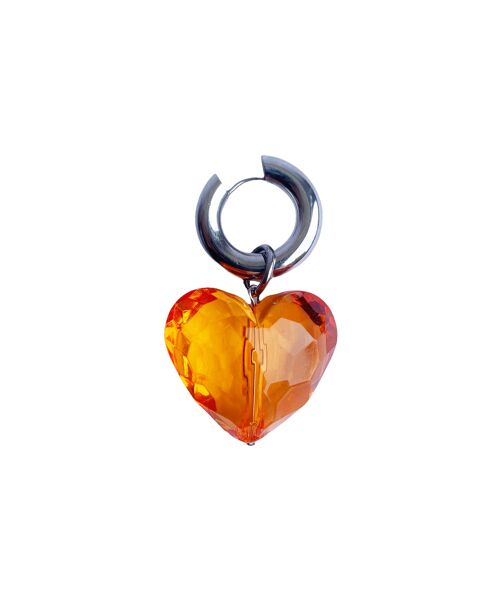 LOVE HEART EARRING - ORANGE