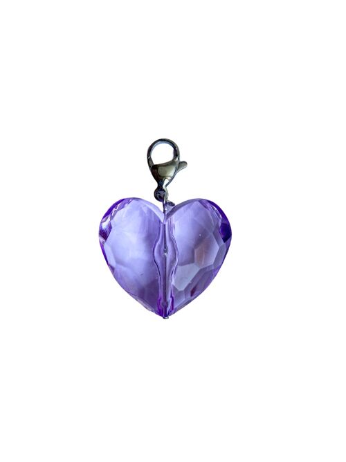 Chunky Heart Charm - PURPLE HEART