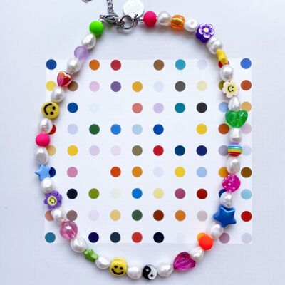 The NNENNA Pearl rainbow Choker