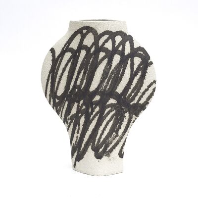 Vase En Céramique ‘Dal - Circles Black N°1’