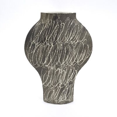Ceramic Vase 'Dal Negative Circles Black'