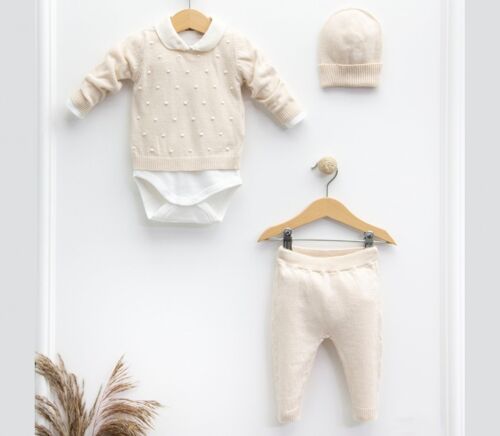 Natural Plain Knitwear Elegant Newborn Bundle, 4 pieces, A package of 4 bundles.