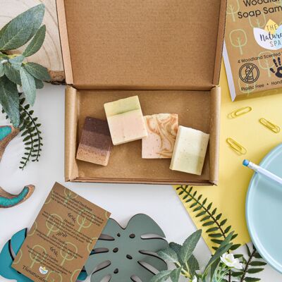 Woodland Soap Trial Box - 4 pièces de savon artisanal - Format boîte aux lettres