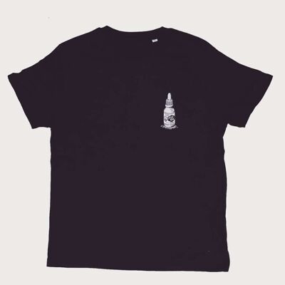 Maglietta nera con bottiglia