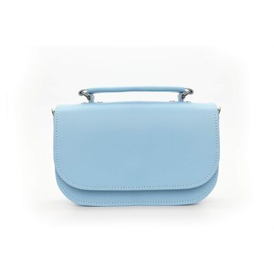 Sac En Cuir Fait Main Aura - Bleu Bébé Pastel